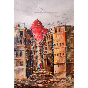 Malik Tariq, 12 x 18 Inch, Acrylic On Canvas, Cityscape Painting, AC-MKT-004